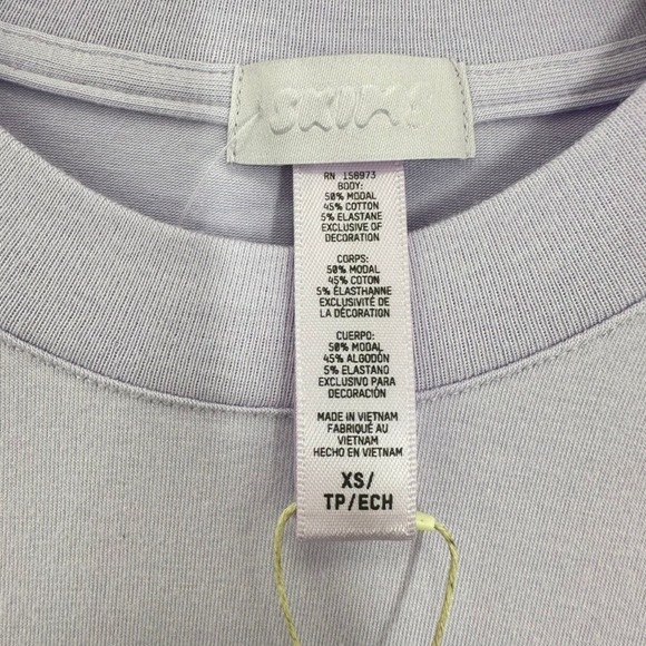 SKIMS Modal Soft Lounge Long Sleeve T Shirt Top Lilac Purple XS Extra‎ Small New - Picture 3 of 5